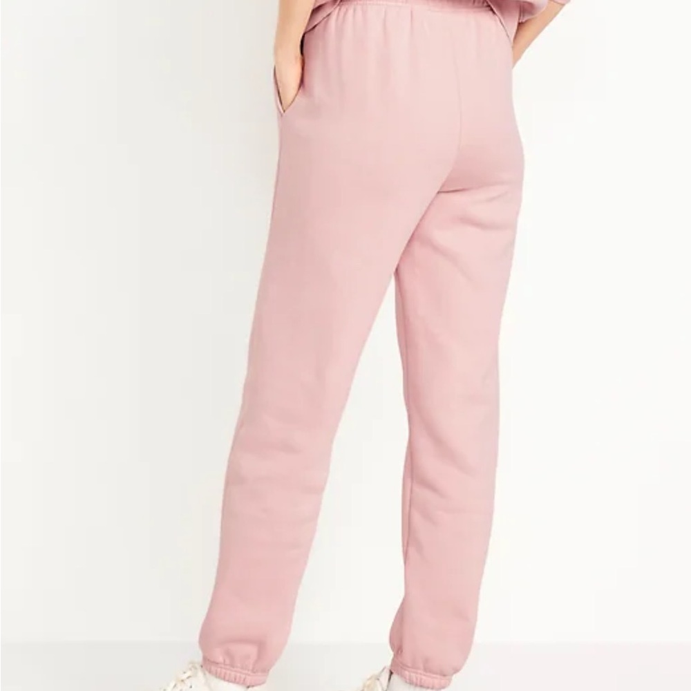 COMFY High Waisted Old Navy Blush Pink Logo Joggers sweat pants - Picture 2 of 8